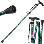 Walking Cane, Folding Cane for Man & Women, Portable Lightweight | 5-Level Adjustable Height, Collapsible Cane for Seniors Balancing Mobility Aid