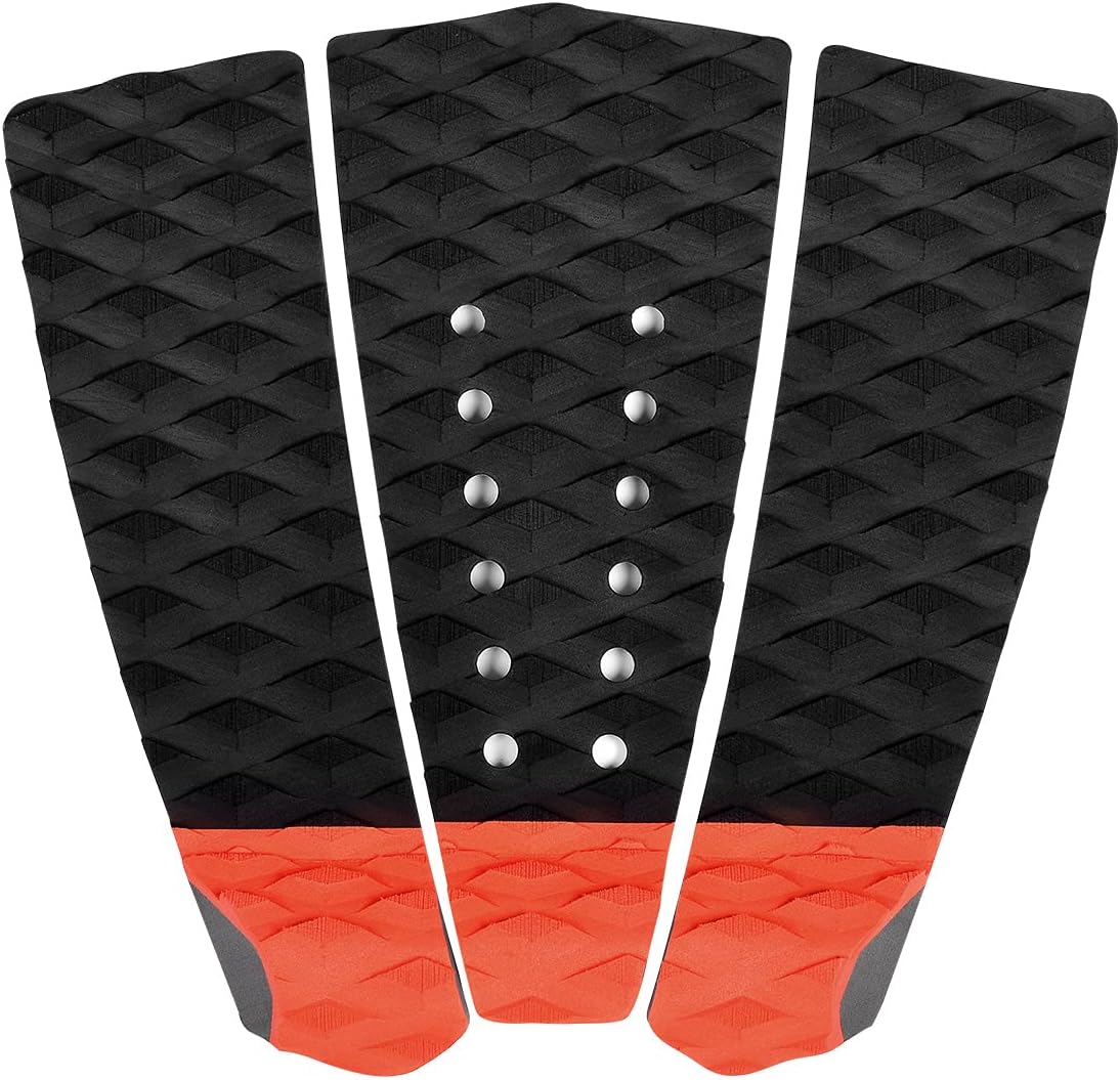 Abahub 3 Piece EVA Surfboard Deck Traction Pads with Kicker for Stomp Skimboards, Surf Boards, Funboard, Fish Board, Black/Blue/Green/Gray/Orange/Pink/White/Wine Red