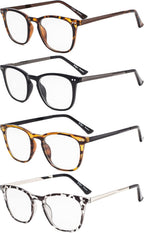 Eyekepper 4 Pack Reading Glasses - Retro Design Reader Eyeglasses for Men Women Readin