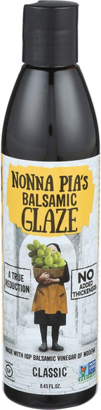 Nonna Pia’s Classic Balsamic Glaze - IGP Certified Balsamic Vinegar Glaze from Modena - Thick, Velvety Balsamic Glaze Drizzle for Meat, Salads, Veggies - Non-GMO, Gluten-Free - 8.45oz (Pack of 1)