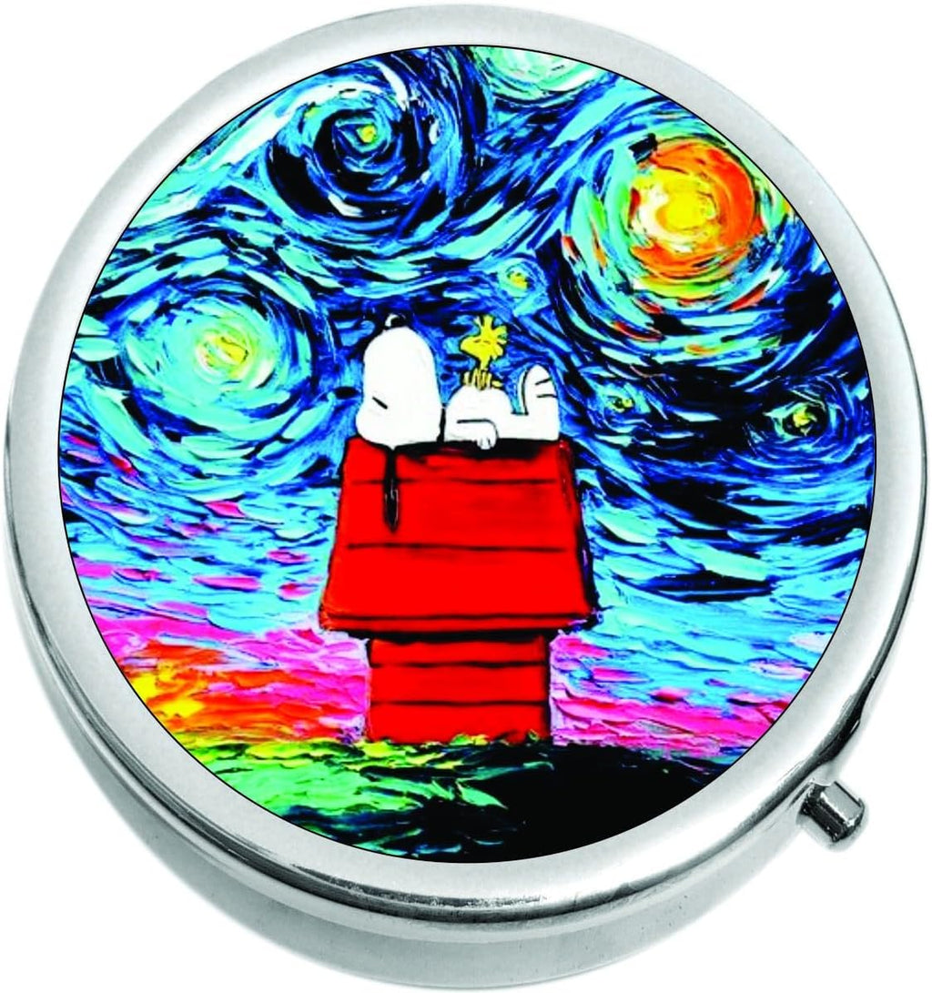 Cute Dog on Doghouse Van Gogh Medical Pill Box