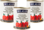 DaLallo DOP San Marzano Tomatoes, 28 oz Can, (3 Pack) Non-GMO, Harvested & Grown Agro-Sarnese Nocerino Italy, Vibrant Rich Red Tomatoes Packed in Light Puree, Low Seed Content, Kosher