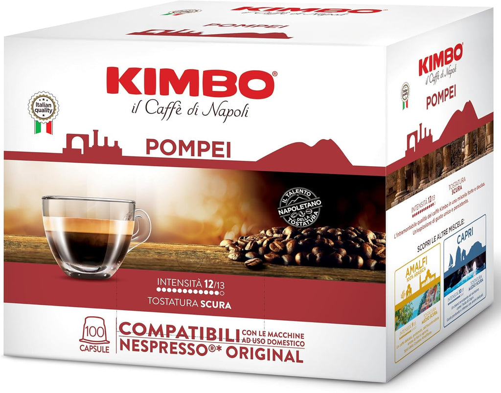 KIMBO Intenso ESE Compostable Coffee Pods - 100% Arabica - Blended and Roasted in Italy - Medium to Dark Roast with Pleasant Floral Flavors - 100 count