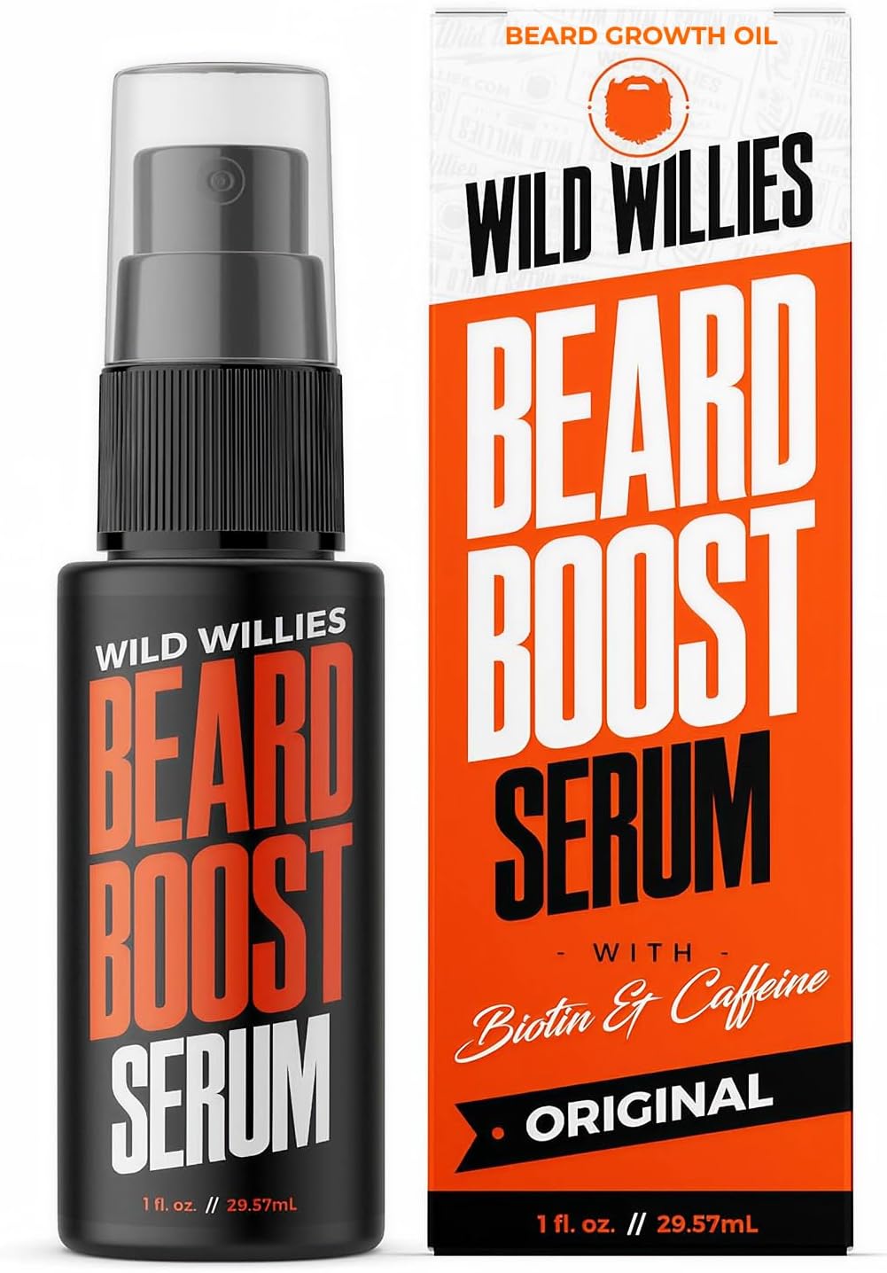 Wild Willies Beard Growth Serum for Men - Natural Beard Serum with Biotin, Caffeine & Essential Beard Oil for Fuller, Thicker Facial Hair Enhancer - Daily Grooming, Nourishes & Hydrates Facial Hair