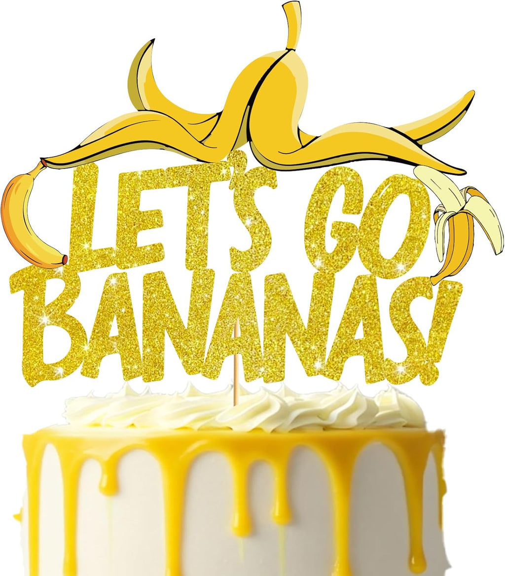 Let's Go Bananas Cake Topper Banana Cake Decorations Banana Party Decorations Banana Decor Banana Birthday Decorations
