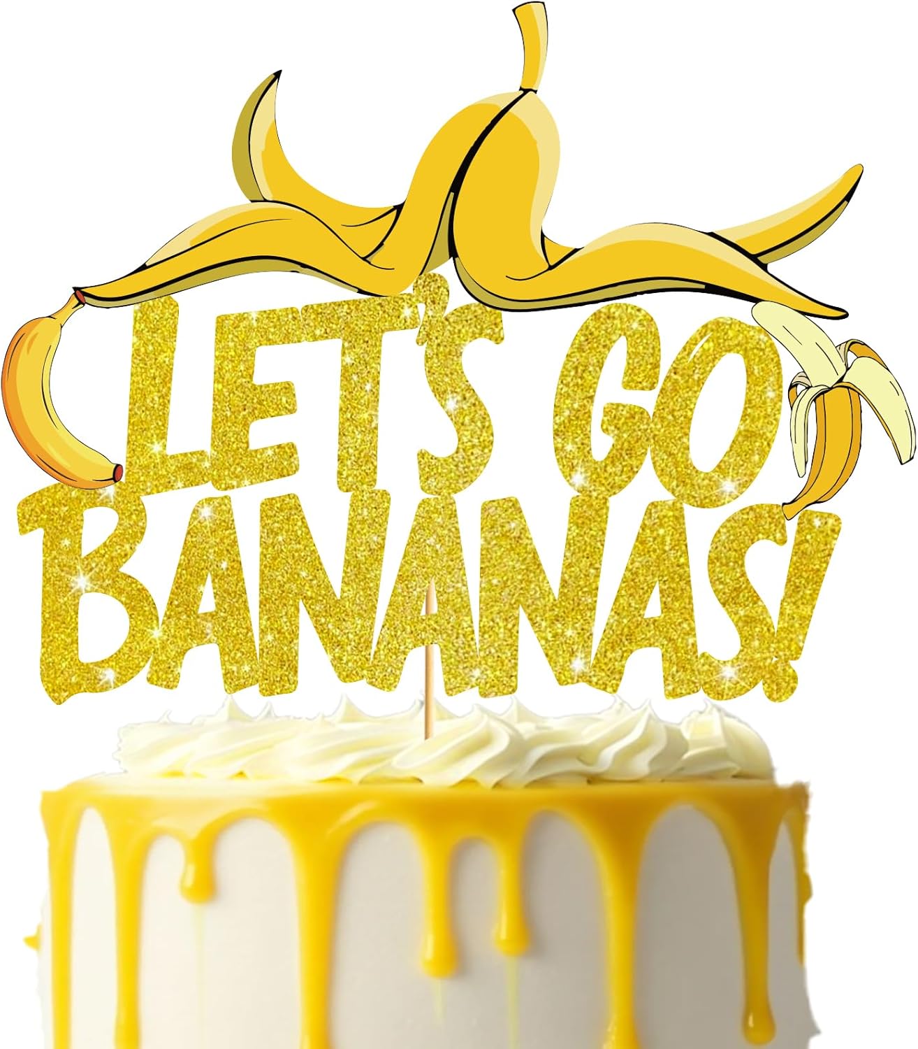 Let's Go Bananas Cake Topper Banana Cake Decorations Banana Party Decorations Banana Decor Banana Birthday Decorations