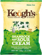 Keogh's Shamrock And Sour Cream Crisps 3x125 Grams Deliciously fresh Irish potato crisps