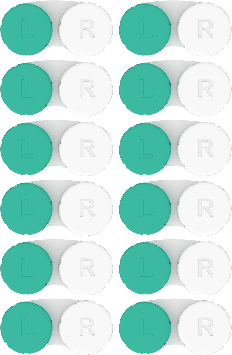 Axim USA Contact Lens Cases 12 Pack. One Year Bulk Supply. Protect Your Eyes by Changing Your Lens Case Monthly (Green)