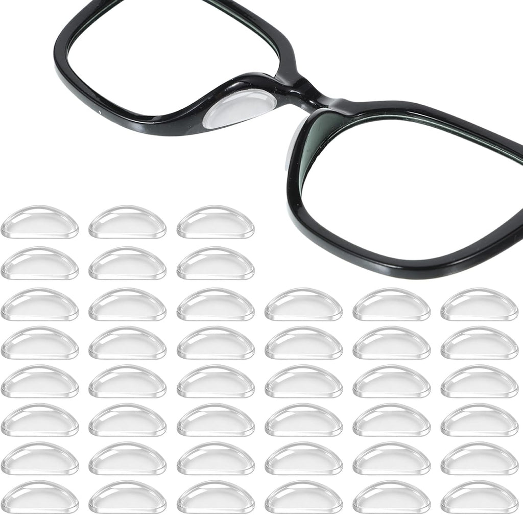 30 Pairs Eyeglass Nose Pads Soft Silicone Adhesive Glasses Nose Pad Eye Glasses Noses Pads Non Slip Clear Stick On Silicone Noses Pad for Glass Sunglasses and Eye Wear Full Plastic Frames(Clear,1cm)