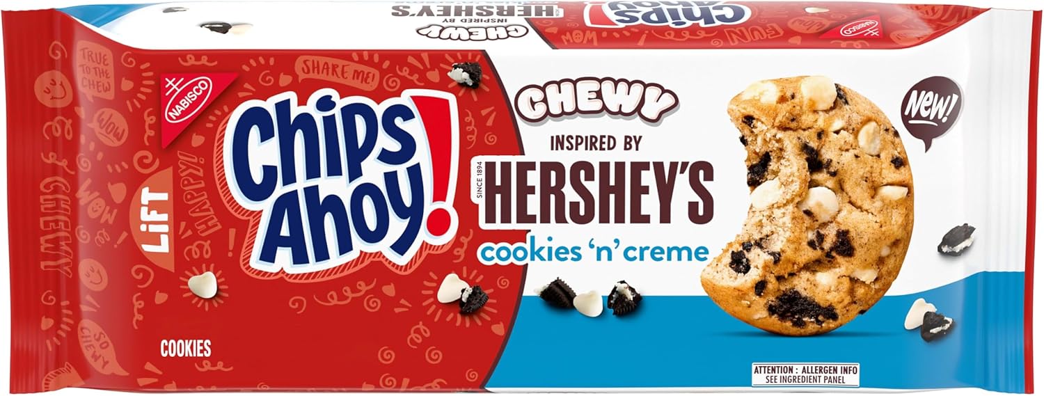 CHIPS AHOY! Chewy Hershey's Cookies 'n' Creme Bar-Inspired Cookies, 9.58 oz
