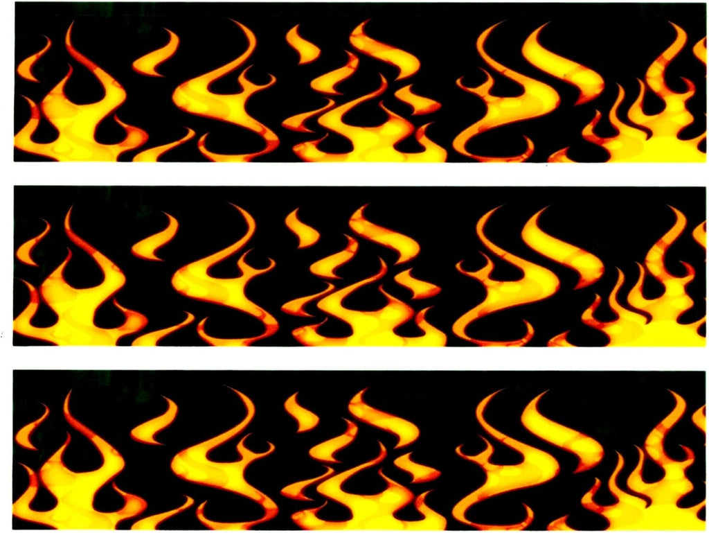 Fire and Flames Edible Cake Border Decoration Strips 3 Pk Orange