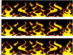 Fire and Flames Edible Cake Border Decoration Strips 3 Pk Orange