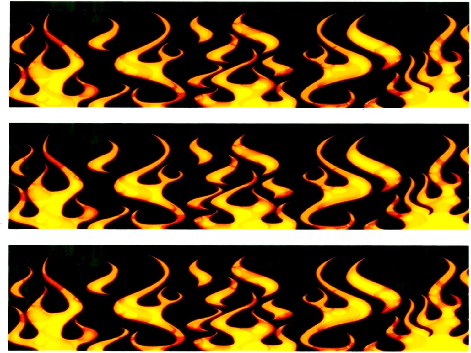 Fire and Flames Edible Cake Border Decoration Strips 3 Pk Orange