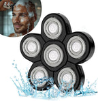 Electric Shaver Replacement Heads 6D - 6 Blades Head Shaver Replacement Universal Stainless Steel Rotary Blade Refills for Bald Head Razor for Men (6 Heads Black)