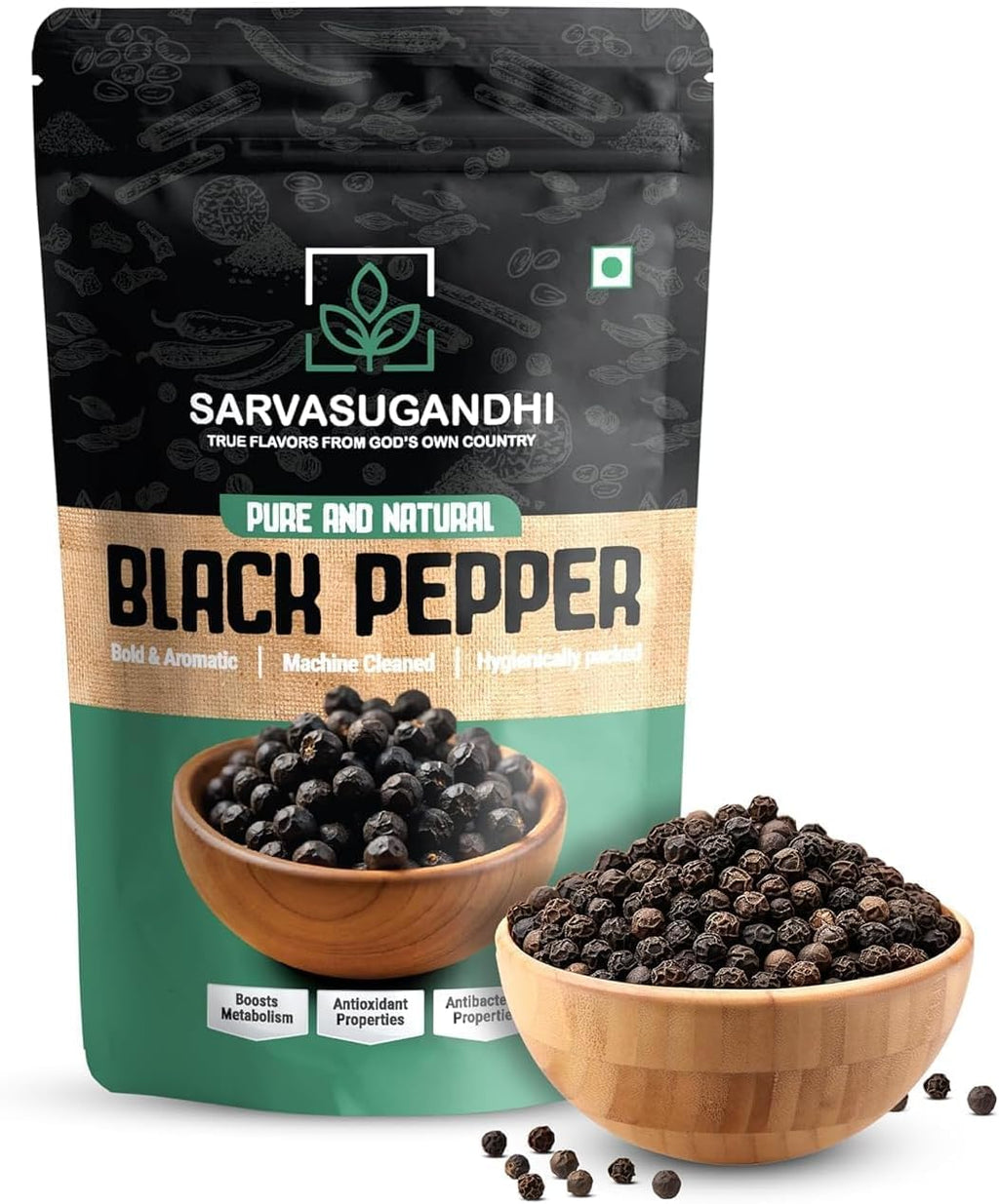Natural Black Pepper whole 100 grams | Kali Mirch | Bold Flavor from Kerala for Authentic Indian Spice