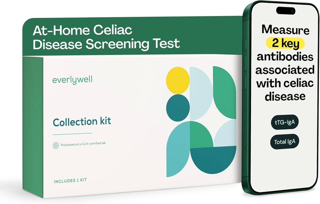 Everlywell At-Home Celiac Disease Screening Test for Women and Men, Digestive Health Lab Tests with Accurate Results from CLIA-Certified Labs Within Days, for Ages 18 Plus