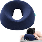 xiaomubiao Face Down Pillows for Massage Table, Massage Headrest for Bed, Face Pillow for Stomach Sleeping, BBL Pillow After Surgery Post Eye Surgery & Vitrectomy Recovery, Removable Cover Navy Blue