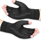 Copper Arthritis Compression Gloves Women Men Relieve Hand Pain Swelling and Carpal Tunnel Fingerless for Typing, Support for Joints, Small
