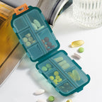 Travel Pill Box Cute Pill Organizer,Portable Medicine Organizer for with 10 Compartments for Different Medicines(Green)