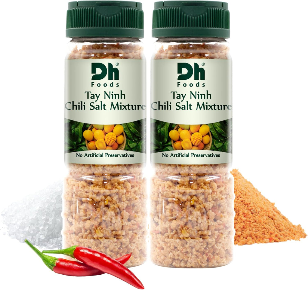 Dh Foods Chili Salt – Vietnamese Seasoned Salt – Blend of Salt, Chili & Garlic for Fruits, Vegetables & Meat – 8 oz