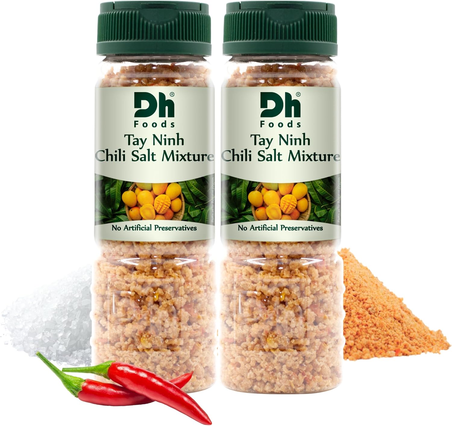 Dh Foods Chili Salt – Vietnamese Seasoned Salt – Blend of Salt, Chili & Garlic for Fruits, Vegetables & Meat – 8 oz
