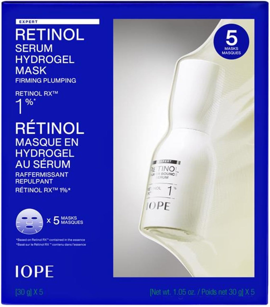 IOPE Expert Retinol Serum Gel Mask - High-Performance Hydrogel Face Mask with Retinol - Visibly Firms, Refines Pores, and Boosts Radiance - Intensive Anti-Aging Treatment