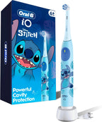 Oral-B iO Kids Rechargeable Electric Toothbrush, Stitch with 1 Brush Head - Automatic Pressure Sensor - 3 Cleaning Settings - 2 Min Music Timer - 28 Day Battery Life