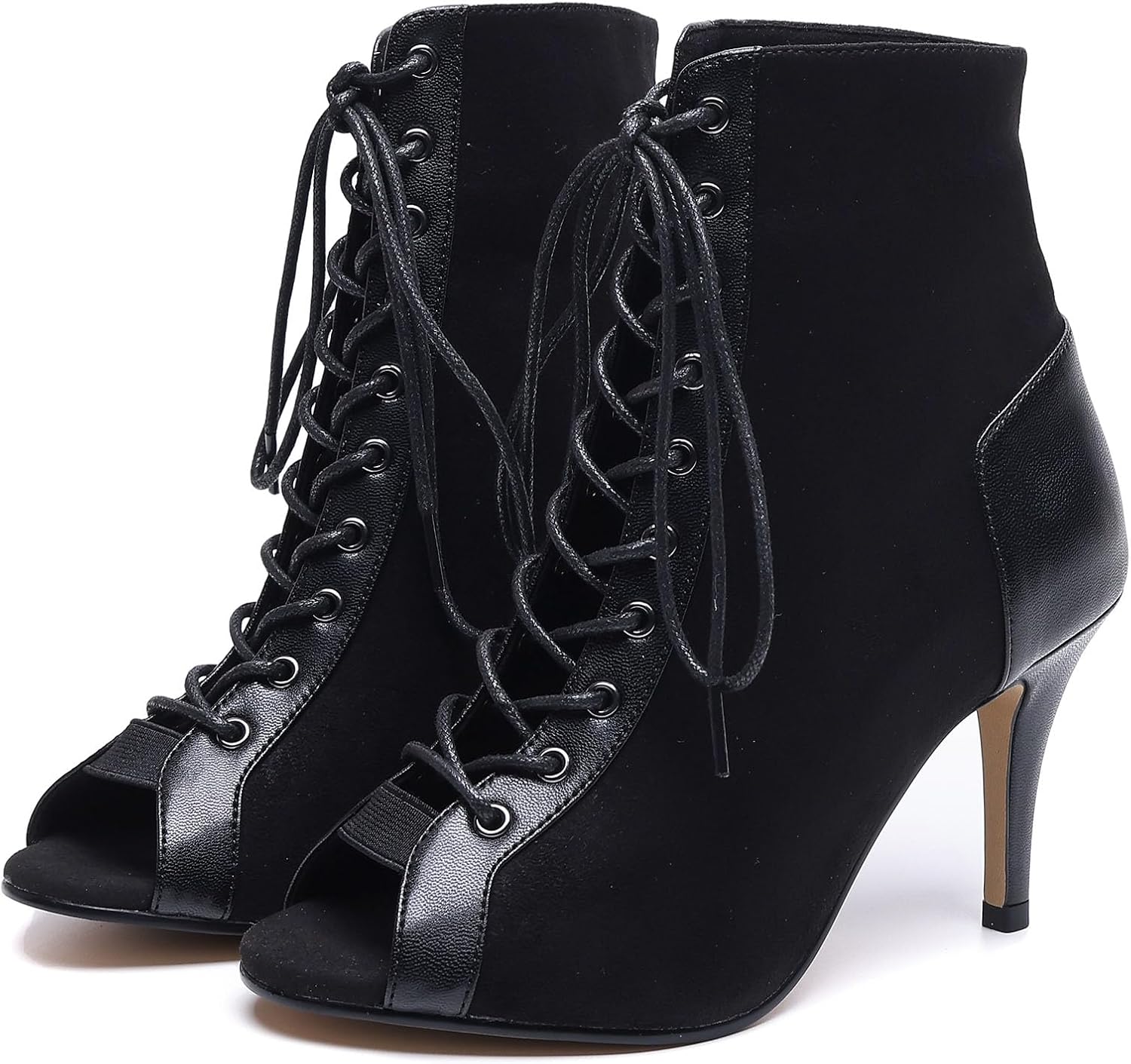 Women's Peep Toe Dance Stilettos High Heels,Sandals Fashion Sexy Lace Up Ladies Dress Pumps Ankle Booties
