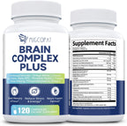 Brain Supplements for Memory and Focus | Nootropic with Bacopa Monnieri, Lion's Mane, Alpha GPC, Ginkgo Biloba | Mental Clarity & Cognitive Support | Vitamin B6 & B12 Neuro Health - Non-GMO, 120 Caps