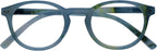 OPULIZE ZEN Reading glasses for Women Men,Scratch Resistant Round frame with Spring Hinges, Shiny Turquoise Blue Pattern +1 (Pack of 1)
