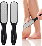TEAWOO Double Sided Foot File and Callus Remover, Stainless Steel Waterproof Foot Scraper and Foot Rasp for Dead Skin & Hard Heels, 2-in-1 Pedicure Tools for at Home Foot Care