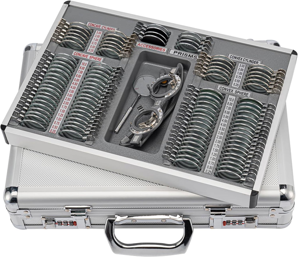 AMUREME 104 Trial Lens Set Optometry Equipment Optical Trial Lens Set Case Free Trial Frame JS-104