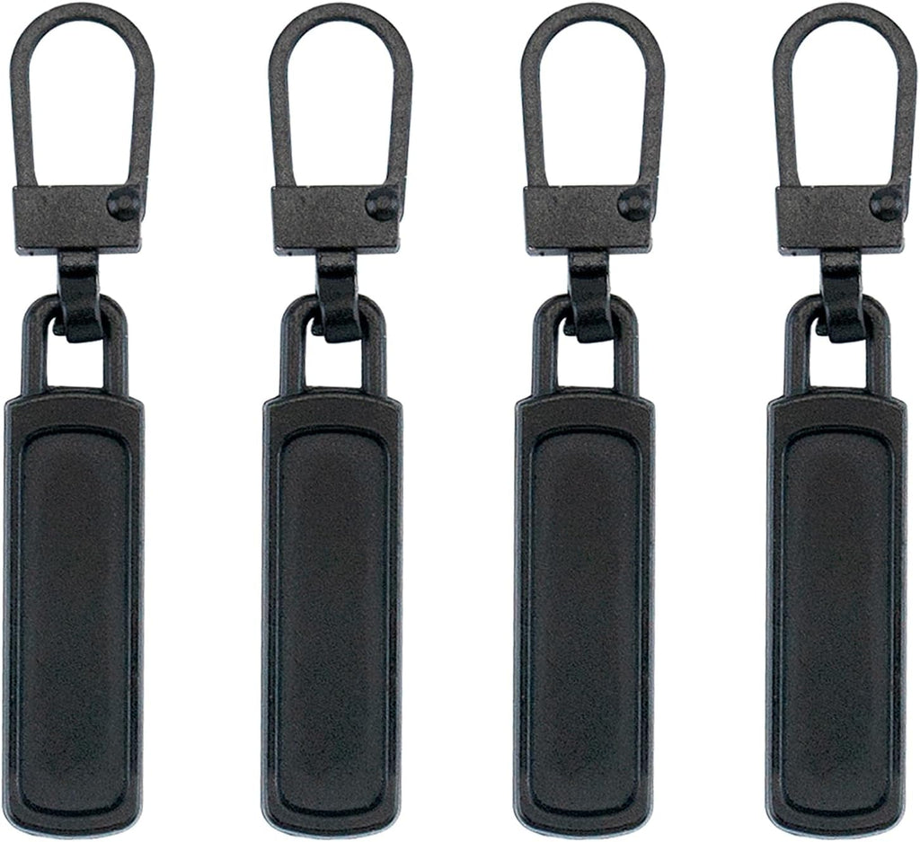 Deshionew 4 PCS Spare Zipper Pulls Removable Metal Zipper Pulls Zipper Replacement for Luggage, Purses, Backpacks, Clothes, Handbags (Black)