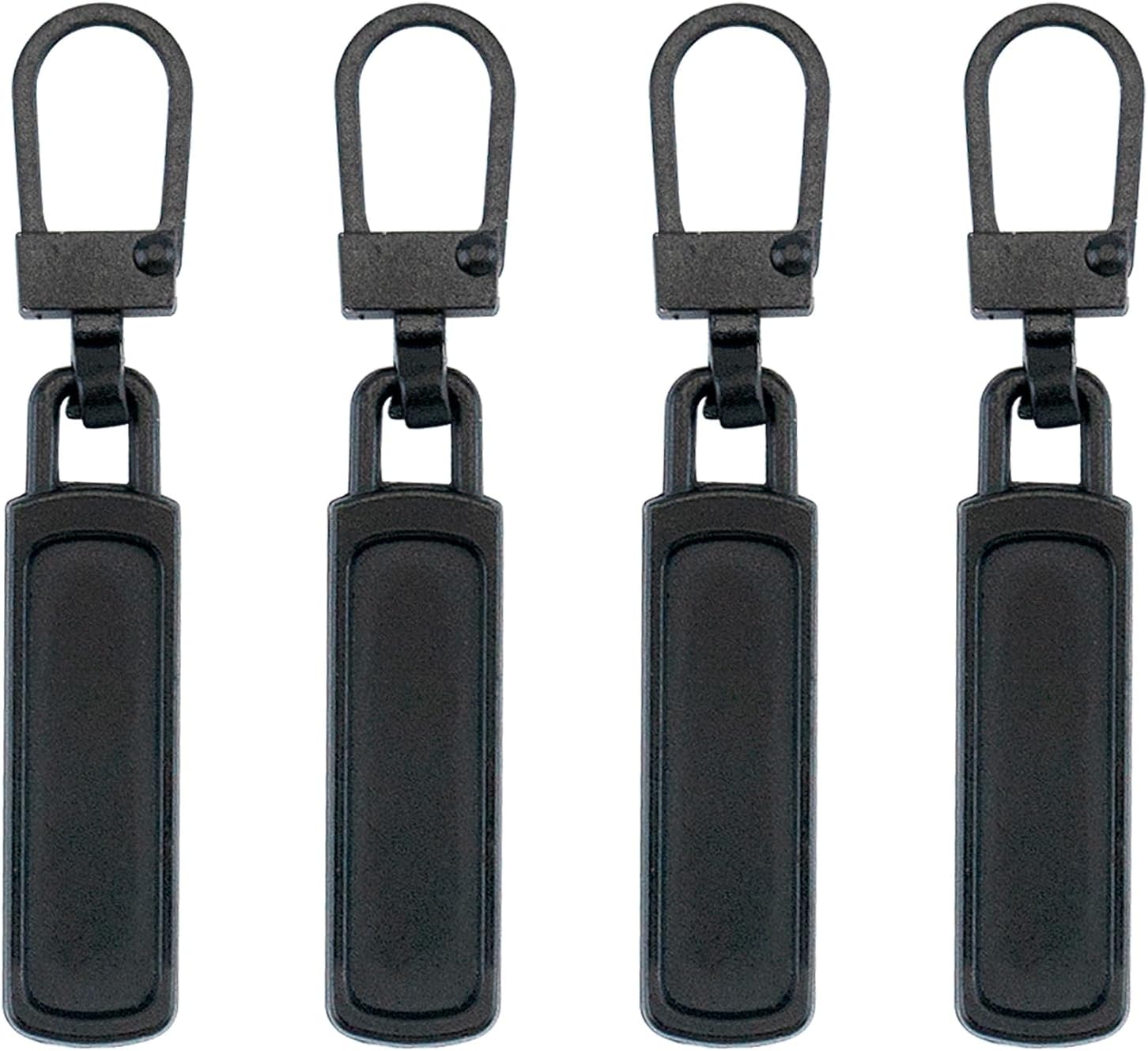 Deshionew 4 PCS Spare Zipper Pulls Removable Metal Zipper Pulls Zipper Replacement for Luggage, Purses, Backpacks, Clothes, Handbags (Black)
