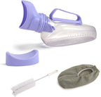 Female Urinal for Women 1200ml – Portable Pee Bottle with Soft Rubber Funnel & Spill-Proof Lid, Bed Pan for Elderly, Patients, Travel, Camping, Bedside Use (Purple)