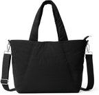 KALIDI Quilted Carryall Tote Bag, Large Puffer Crossbody Women Handbags Shoulder Soft Fluffy Lightweight Travel