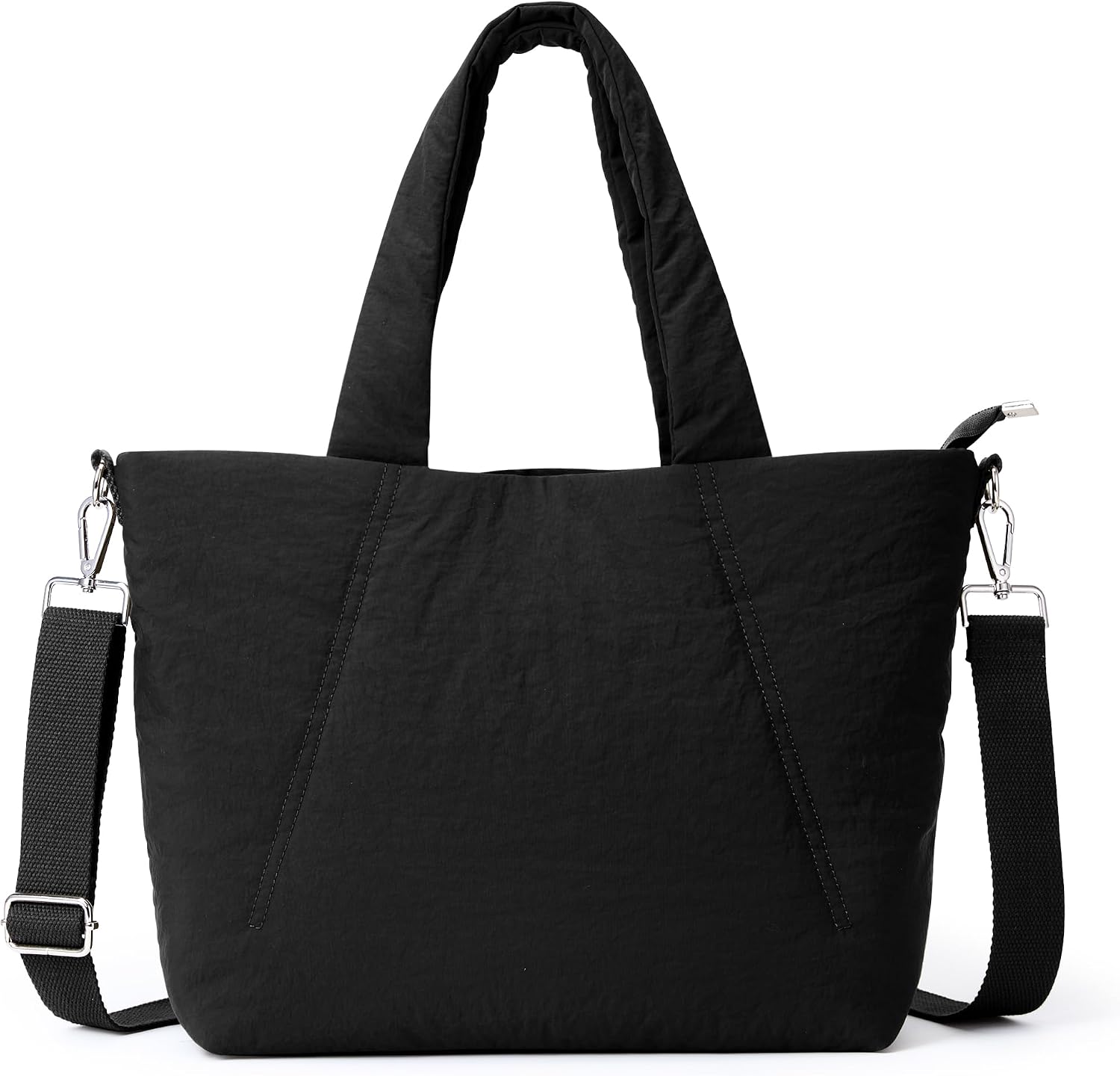 KALIDI Quilted Carryall Tote Bag, Large Puffer Crossbody Women Handbags Shoulder Soft Fluffy Lightweight Travel
