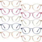Eyekepper 10 Pack Stylish Round Reading Glasses Spring Hinges Readers Women Ladies +0.75