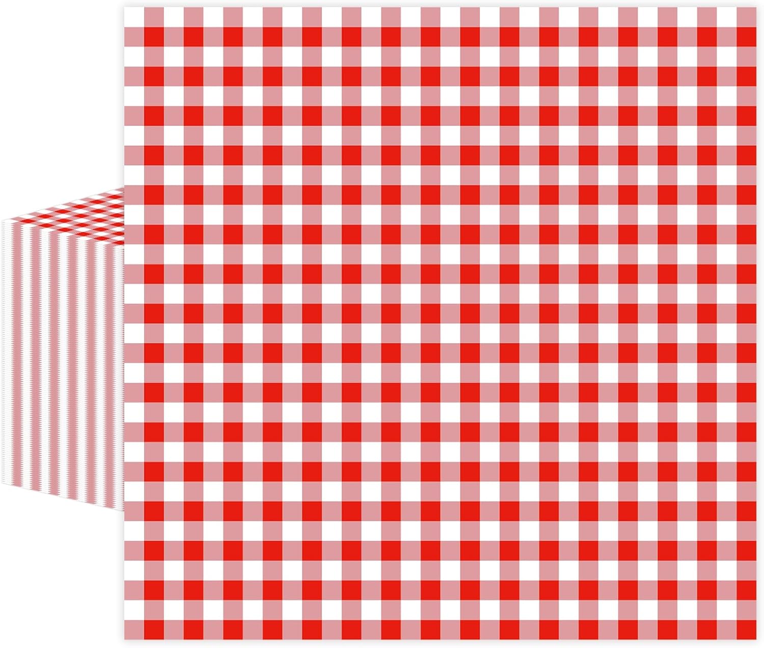 50 Pcs Red Gingham Paper Napkins, Disposable Red and White Checkered Luncheon Napkin Plaid Dinner Beverage Napkin for Picnic Baby & Bridal Shower Wedding Birthday Party Decorations