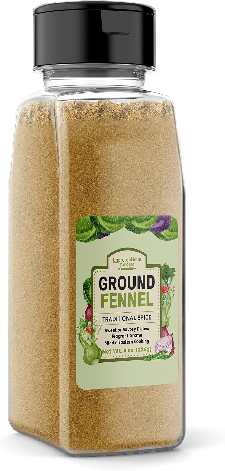 Unpretentious Ground Fennel, 8 oz Shaker Jar, Cooking, Baking, Licorice Flavor