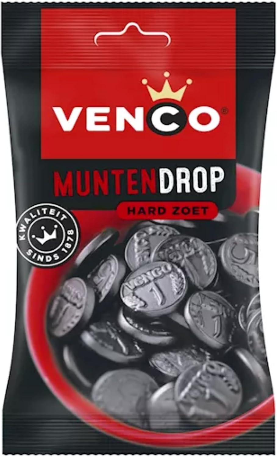 Venco Coins Hard Sweet Black Licorice 4.2 Oz Bag