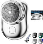 2023 USB Mini Shaver -【New Version】Pocket Portable Electric Shaver Rechargeable Waterproof, Magic Travel Electric Razor Round Shaving Machines, Wet Dry Mini Shaving Machines for Men Dayily Use(Sliver)