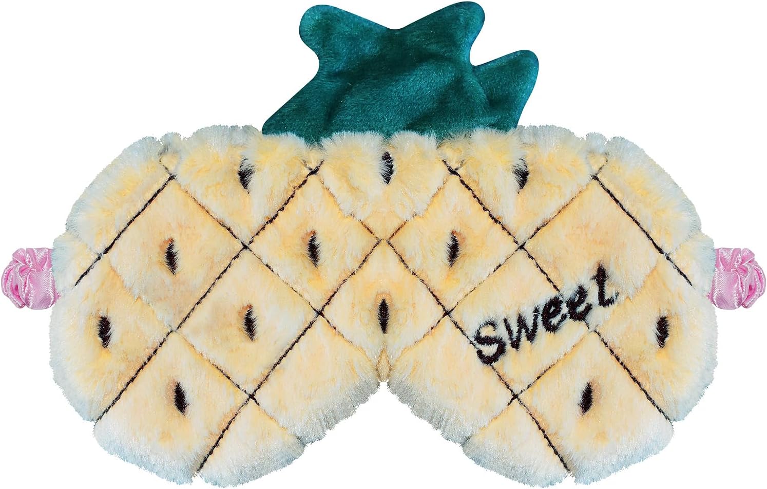 Cute Pineapple Eye Mask, Soft Fluffy Plush Blindfold Funny Novelty Fruits Sleeping Mask Eye Cover Shade for Kids Girls Boys Women Men Night Nap Travel Meditation (Yellow, Pineapple)
