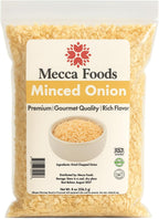 Minced Onion 8oz – Premium Dehydrated Flakes in Resealable Bag – Non-GMO, Gluten-Free, Vegan – Dried Onion for Cooking, Soups, Seasoning & Spices by Mecca Foods