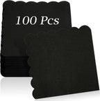 100 Pcs Cocktail Napkins, 2-Ply 5 x 5 Inches Disposable Scalloped Napkins, Thick Premium Dessert Napkins for Party, Wedding, Dinner, Birthday, Anniversary, Festival (Black)