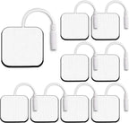SM Electrodes 8 PCS Tens Unit Replacement Pads 2X2'', Latex Free Electrode Pads Compatible with TENS Machine Use 2mm Pin Connector Lead Wires