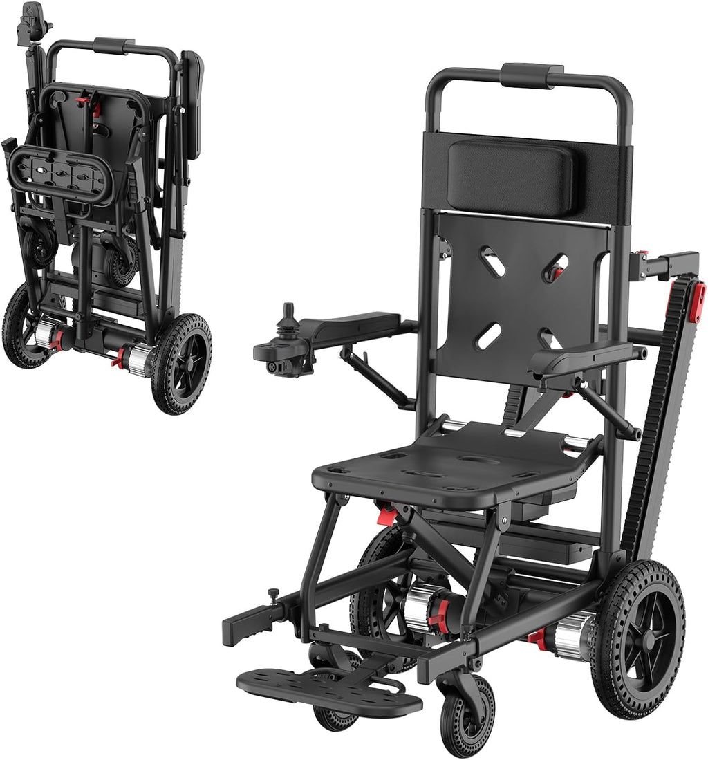 Foldable Electric Wheelchair for Seniors, All-Terrain Power Wheelchair with 15-Mile Long Range, 620W Powerful Motor Portable Lightweight Mobility Chair with 12" Puncture-Proof Tires No Installation