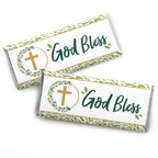Big Dot of Happiness Elegant Cross - Candy Bar Wrapper Religious Party Favors - Set of 24