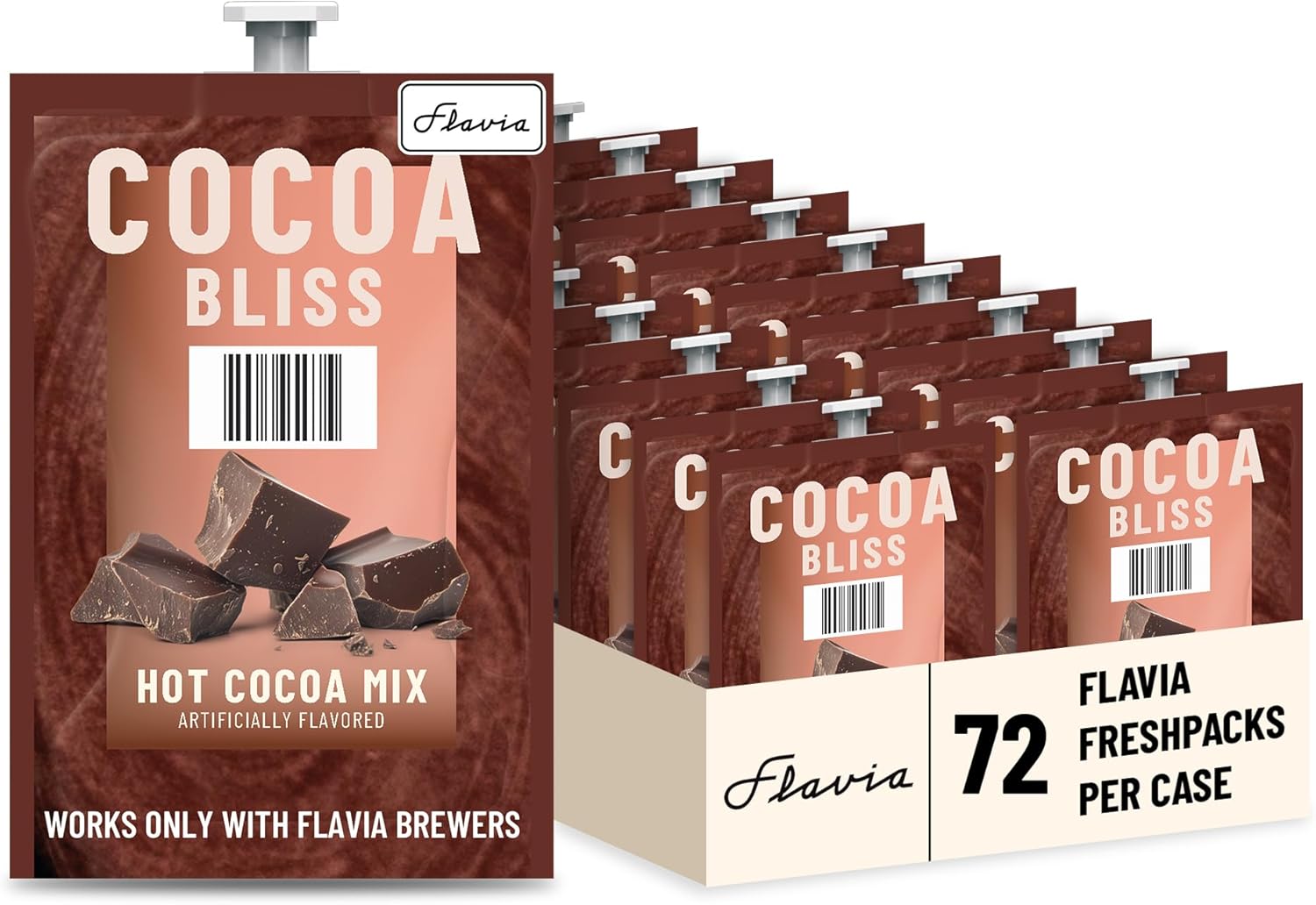Flavia Cocoa Bliss Hot Chocolate Freshpacks for Brewers (Case of 72)