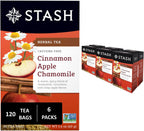 Stash Tea Cinnamon Apple Chamomile Herbal Tea - Caffeine Free, Non-GMO Project Verified Premium Tea with No Artificial Ingredients, 20 Count (Pack of 6) - 120 Bags Total